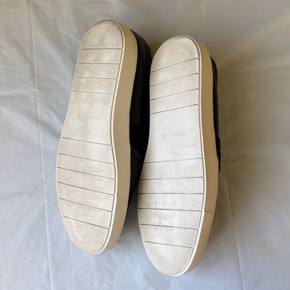 Vince Black Perforated Slip-On Sneakers - Picture 3 of 6